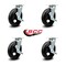 Service Caster 8 Inch Rubber on Steel Swivel Caster Set with Roller Bearings and Brakes SCC SCC-30CS820-RSR-TLB-4 - alternate 3